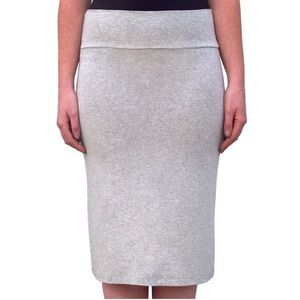 Light Heather Grey Foldover Modest Pencil Skirt